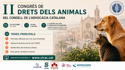 Formació - II Congrés de Drets dels Animals, el proper 9 d'octubre a Mataró