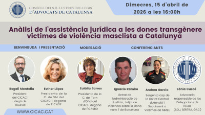 Formació CICAC | Assistència jurídica a les dones transgènere víctimes de violència masclista