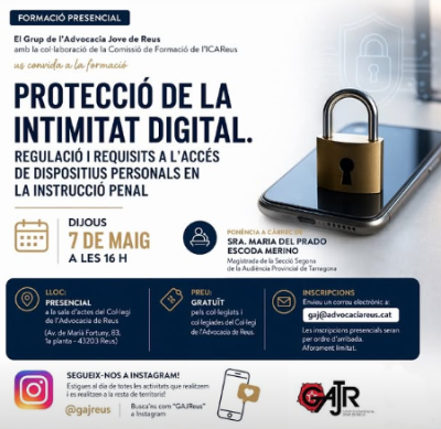 FORMACIÓ ICAReus | Xerrada sobre la protecció de la intimitat digital